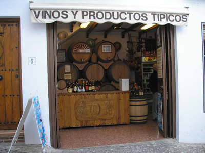A souvenir shop - of the food type - my favourite kind. A small shop selling locally produced wine, sweets, cakes, honey and other items.