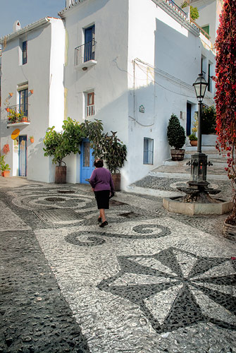 A water fountain in the village. One of many fountains to be found throughout the village.